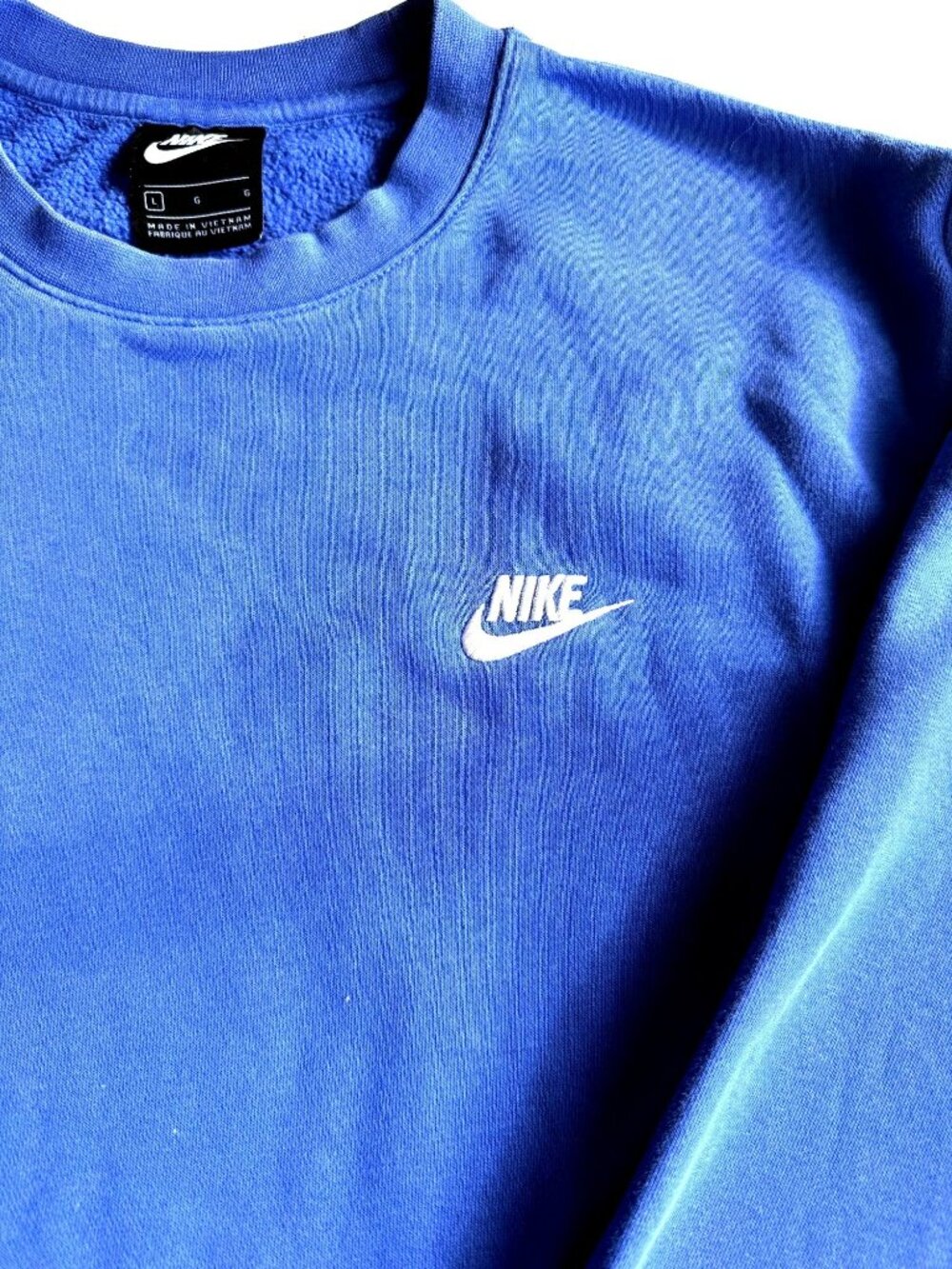 Nike Royal Blue Club Crew Ladies Sweatshirt Large Pre-Owned